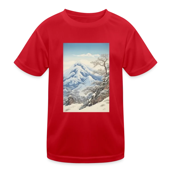 Paysage d'Hiver Asiatique Style Anime Vintage sur T-shirt sport Enfant