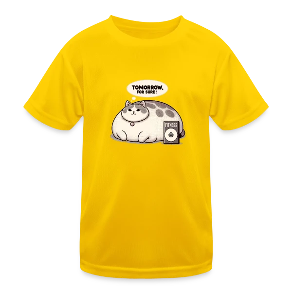 Le Chat Paresseux du Fitness : Demain, c'est sûr ! sur T-shirt sport Enfant