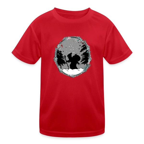 Père Fouettard en Silhouette - Style Noël Ancien sur T-shirt sport Enfant