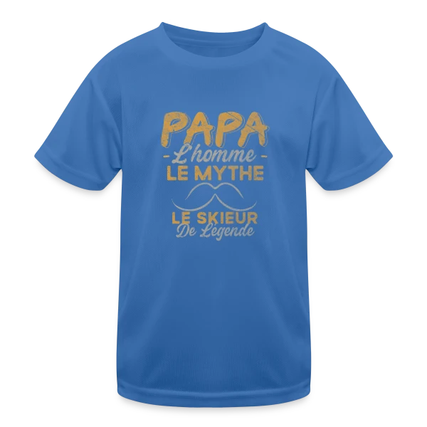 Papa Skieur de Légende - Humour Cadeau Ski sur T-shirt sport Enfant