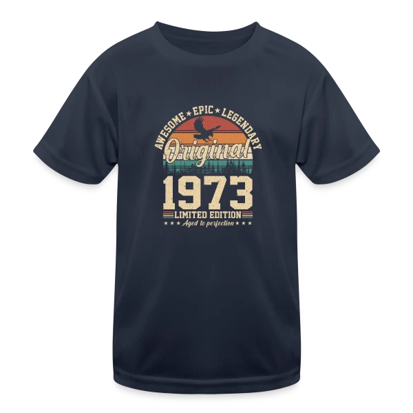 Légende Vintage 1973 sur T-shirt sport Enfant