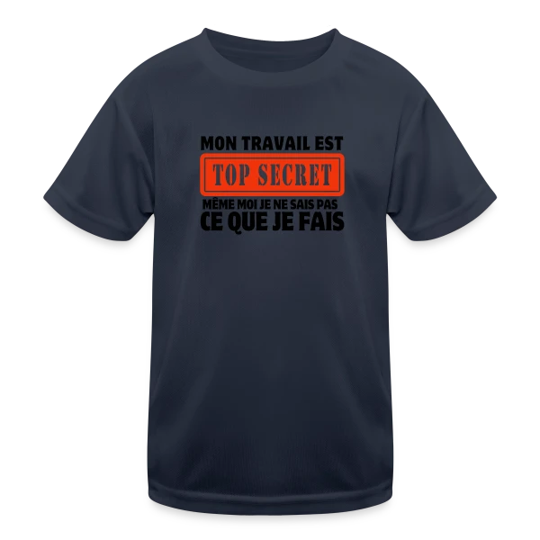 Humour au Bureau : Le Travail en Dérision sur T-shirt sport Enfant