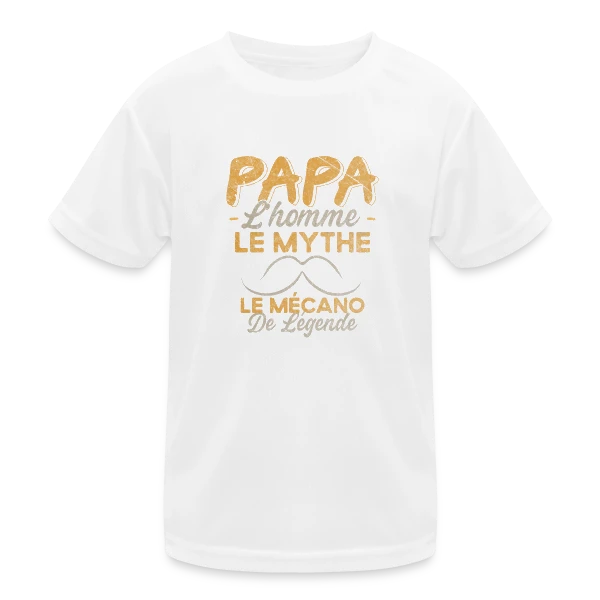 Papa Mécanicien de Légende - Humour Cadeau Atelier sur T-shirt sport Enfant