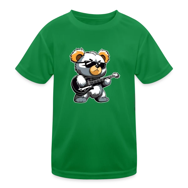 Ours en Peluche Heavy Metal à la Guitare sur T-shirt sport Enfant