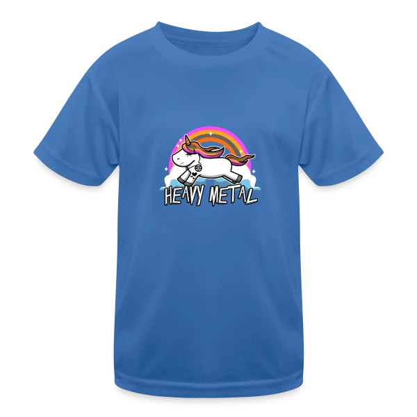 Licorne Heavy Metal Rockeuse sur T-shirt sport Enfant