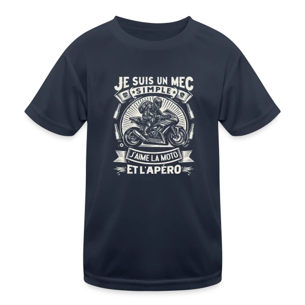 Humour Moto & Apéro - Pour Mec Simple sur T-shirt sport Enfant