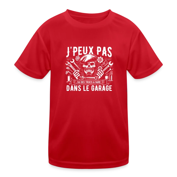 J'peux pas J'ai Garage | T-Shirt Humour Mécanicien Auto sur T-shirt sport Enfant