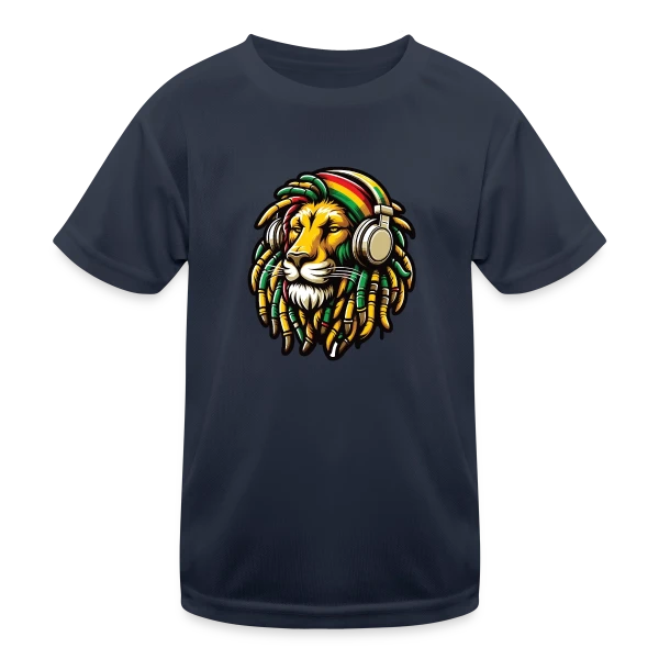 Lion Rasta Musique sur T-shirt sport Enfant