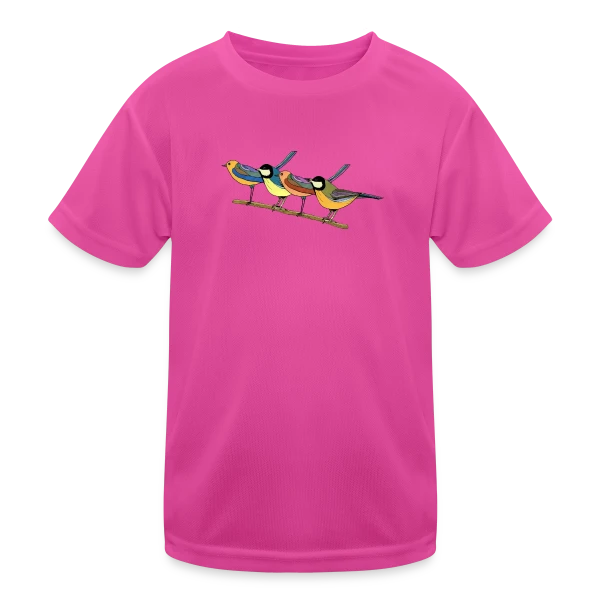 Quatre Oiseaux Colorés sur T-shirt sport Enfant