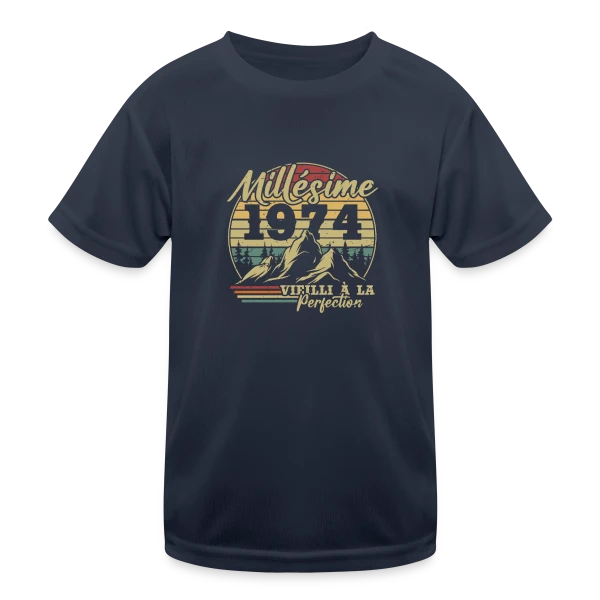Millésime 1974 Vieilli à la Perfection sur T-shirt sport Enfant
