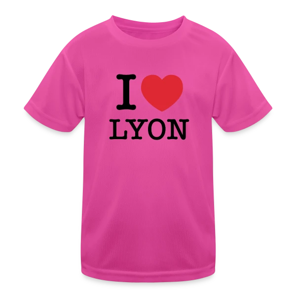 J'aime Lyon Classique sur T-shirt sport Enfant