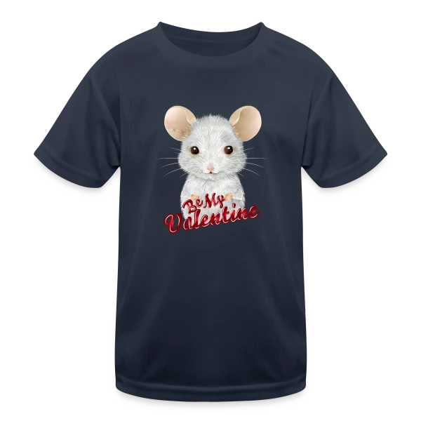 Adorable Souris Blanche de la Saint-Valentin sur T-shirt sport Enfant