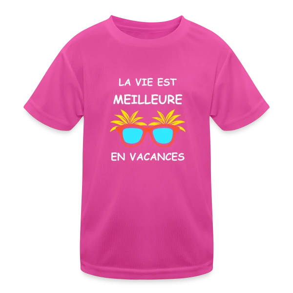 Lunettes Tropicales Soleil sur T-shirt sport Enfant