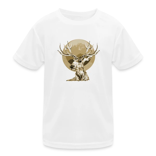 Cerf Majestueux sur T-shirt sport Enfant