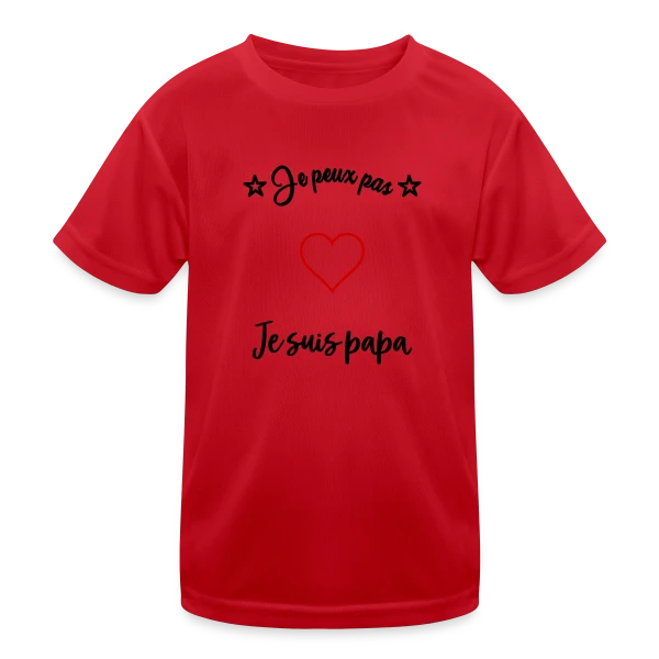 Cœur Papa : Je t'aime Super Papa sur T-shirt sport Enfant