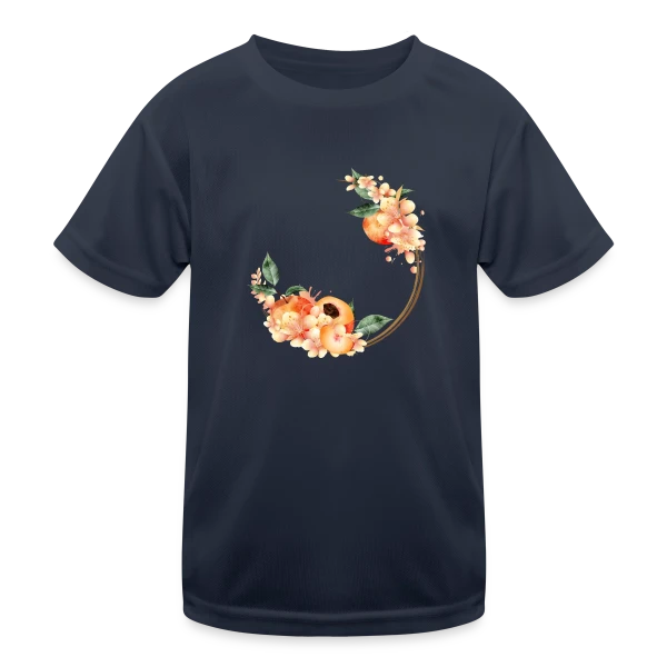 Pêche et Fleur en Couronne Tendance sur T-shirt sport Enfant