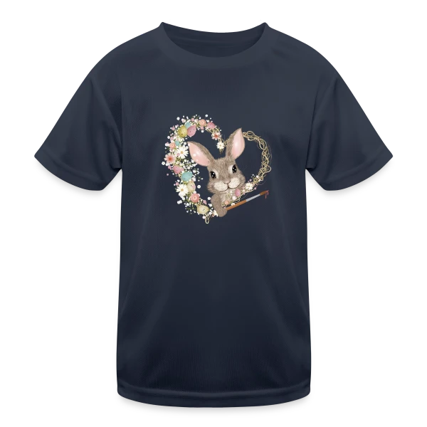 Lapin de Pâques Artiste : Cœur d'Œufs Pastel sur T-shirt sport Enfant