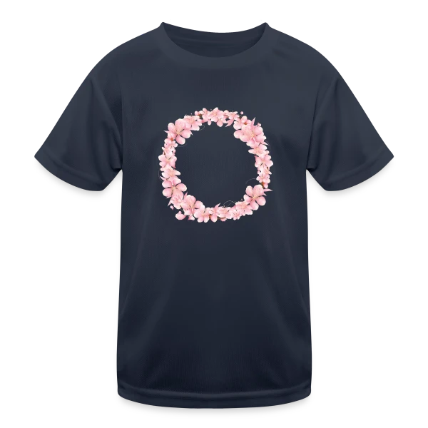 Couronne Florale Rosée : L'Éclat du Printemps sur T-shirt sport Enfant