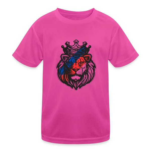 Lion Lyonnais Couronné OL sur T-shirt sport Enfant