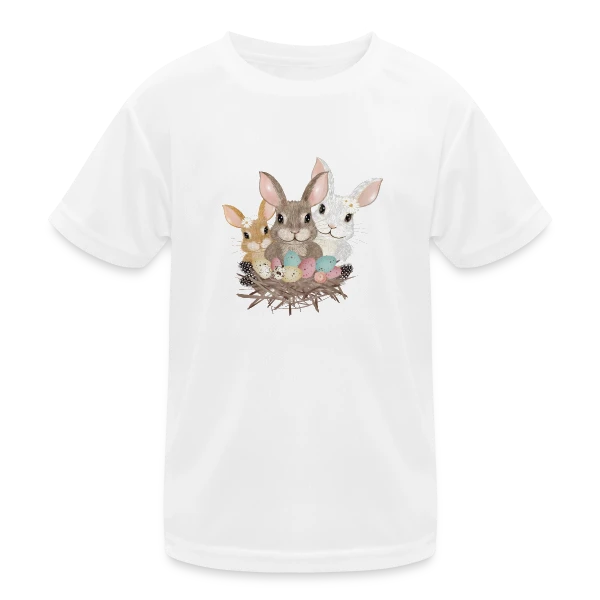 Famille de Lapins de Pâques Pastel Adorables sur T-shirt sport Enfant