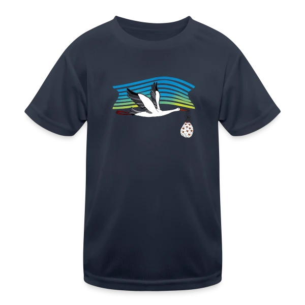 Cigogne Majestueuse sur T-shirt sport Enfant