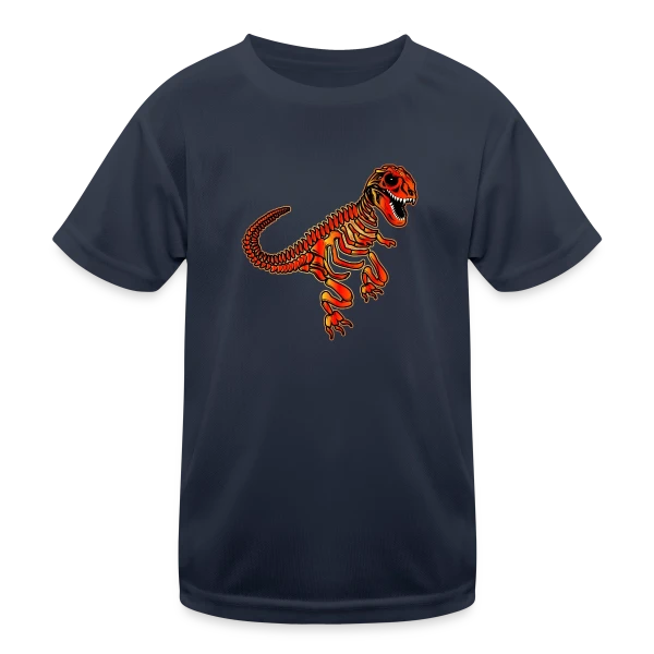T-Rex Fossile Rouge Éclatant sur T-shirt sport Enfant