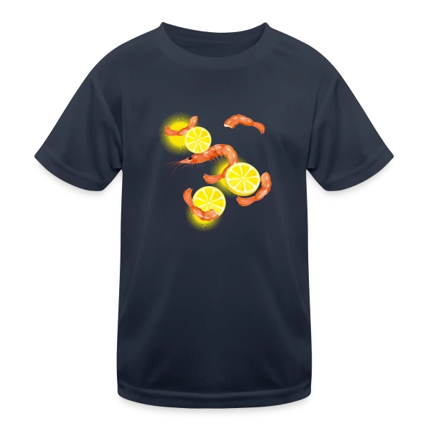 Crevettes et Citron Frais sur T-shirt sport Enfant