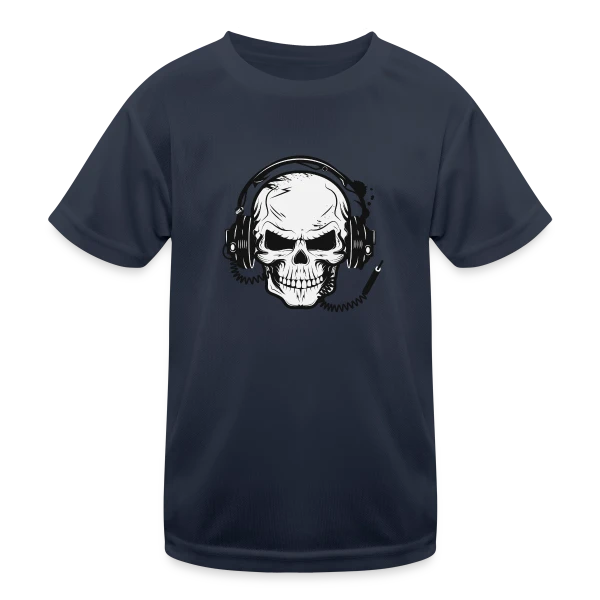 Tête de Mort Casque Audio - Esprit Rock sur T-shirt sport Enfant