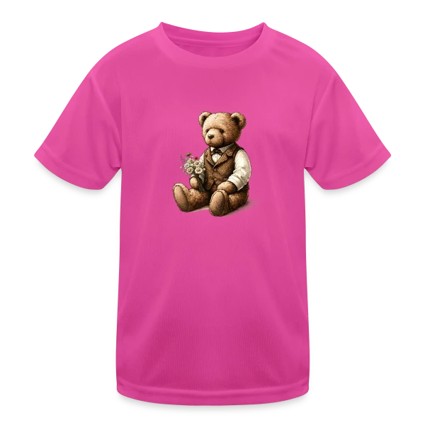 Teddy Vintage Fleuri: Douce Nostalgie sur T-shirt sport Enfant