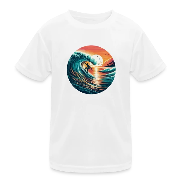 Sunset Surfer | T-Shirt Ambiance Plage & Coucher de Soleil sur T-shirt sport Enfant
