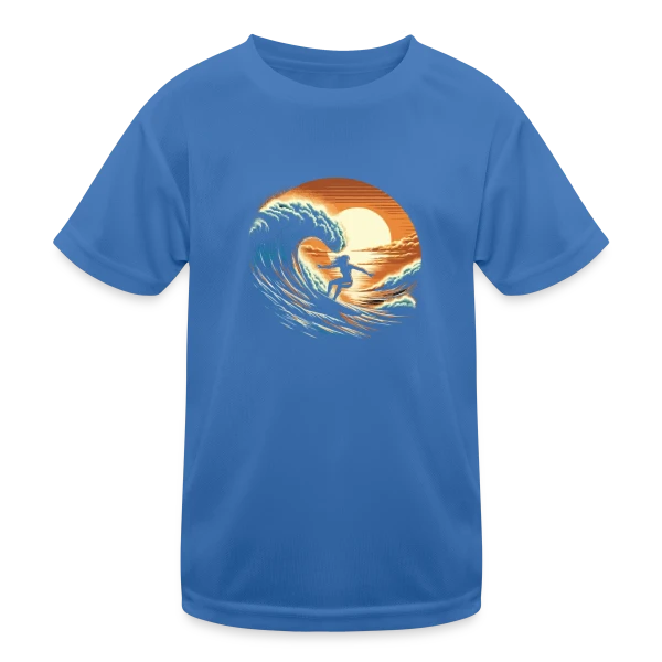 Sunset Surfing Girl - Vague & Coucher de Soleil sur T-shirt sport Enfant