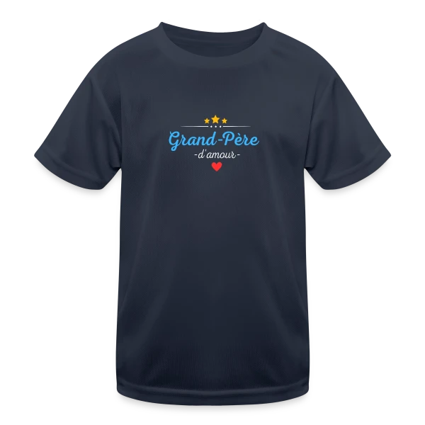 Grand-Père d'Amour : Personnalisé avec Noms des Petits-Enfants sur T-shirt sport Enfant