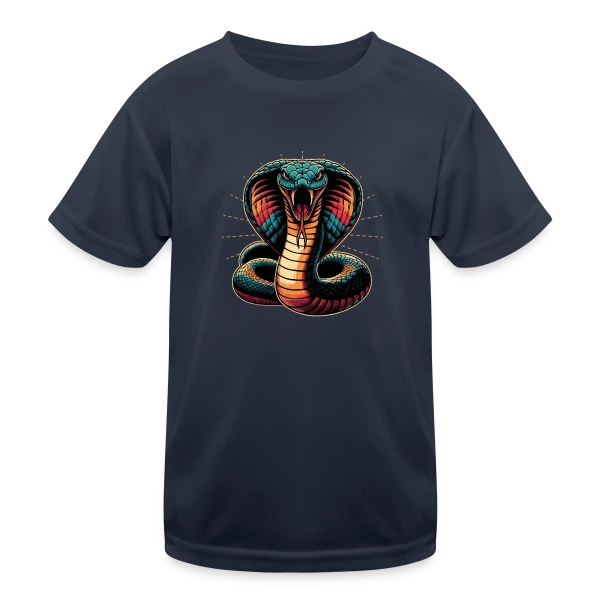 Cobra Royal Éclatant : Style Dynamique et Vives Couleurs sur T-shirt sport Enfant