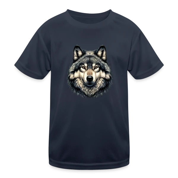 Tête de Loup Réaliste sur T-shirt sport Enfant
