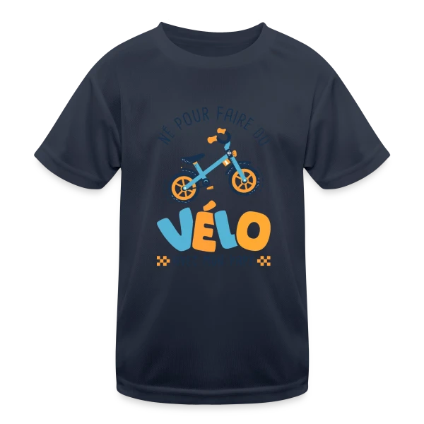 "Né pour le Vélo avec Papy" sur T-shirt sport Enfant