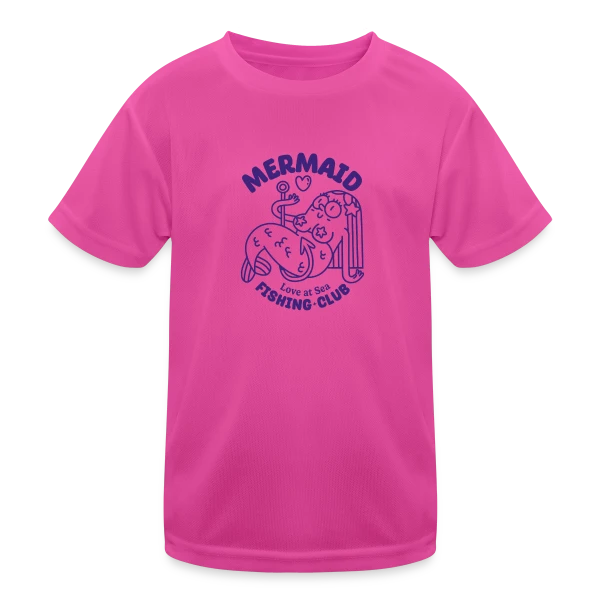 Club de Pêche Sirène Amour sur T-shirt sport Enfant