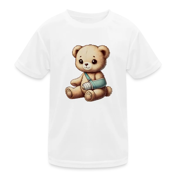 Teddy Réconfortant Plâtré : L'Ours Symbole de Courage et d'Amour sur T-shirt sport Enfant