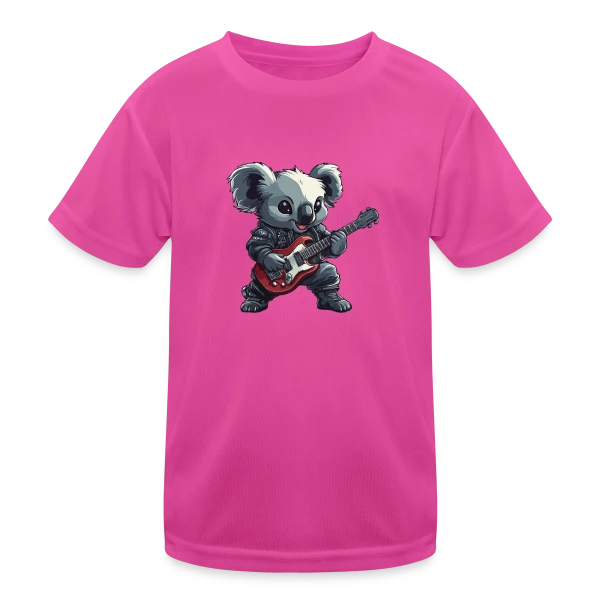 Koala Rocker Guitariste Heavy Metal sur T-shirt sport Enfant
