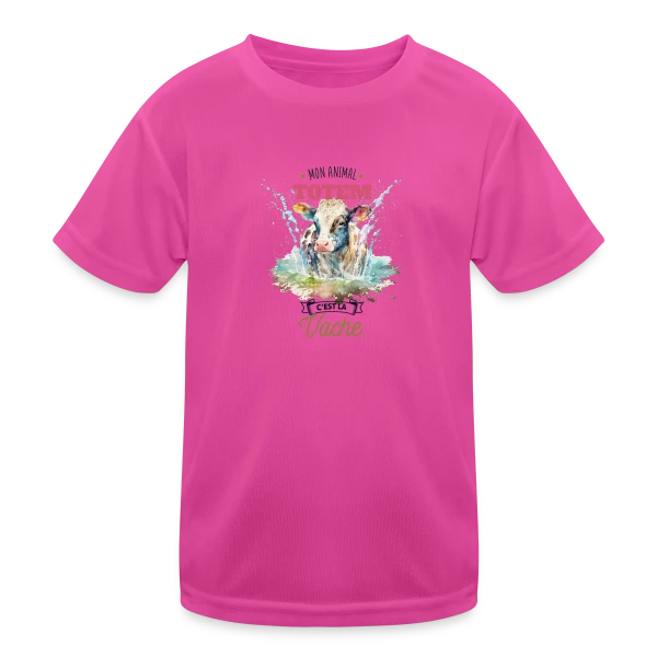 Ma Vache, Mon Animal Totem Humour sur T-shirt sport Enfant