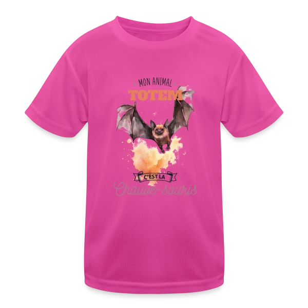 Chauve-souris Mon Animal Totem sur T-shirt sport Enfant