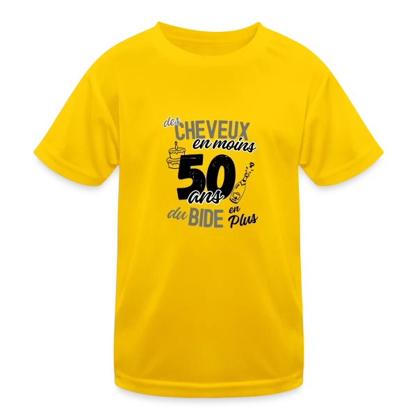 50 Ans : Cheveux en Moins, Bide en Plus sur T-shirt sport Enfant