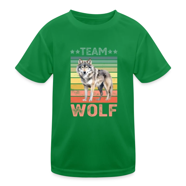 Équipe Loup Rétro sur T-shirt sport Enfant