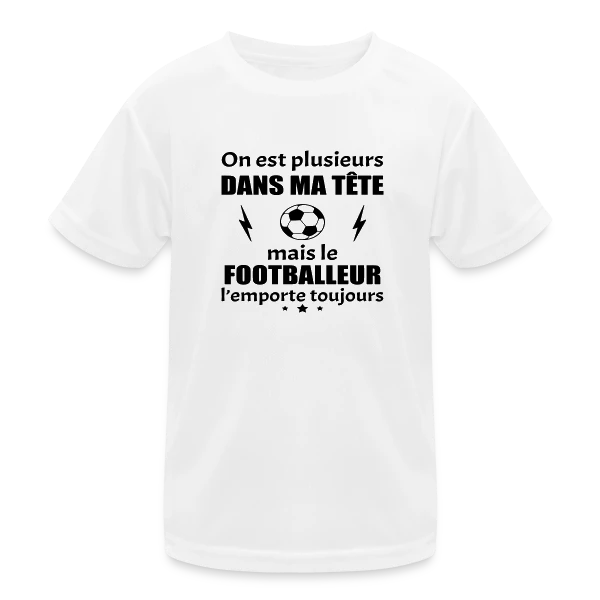 On Est Plusieurs Dans Ma Tête : Footballeur sur T-shirt sport Enfant
