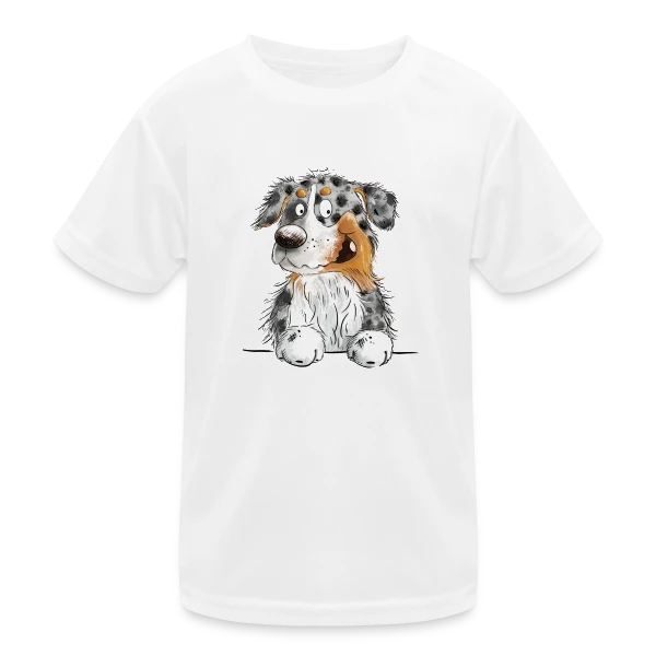 Berger Australien Blue Merle Drôle et Amusant sur T-shirt sport Enfant