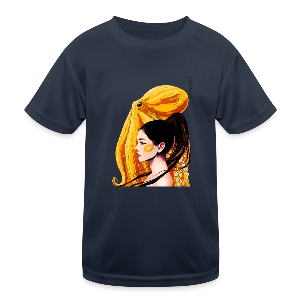 Poulpe aux Anneaux Jaunes Vifs sur T-shirt sport Enfant