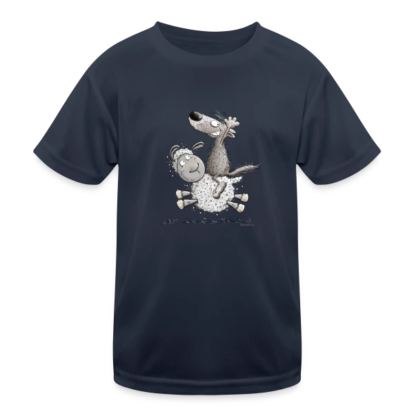 Loup Cavalier & Mouton Rigolo sur T-shirt sport Enfant