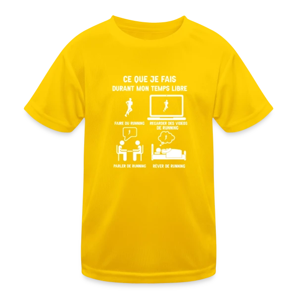 Mon Temps Libre ? Je Fais du Running ! sur T-shirt sport Enfant