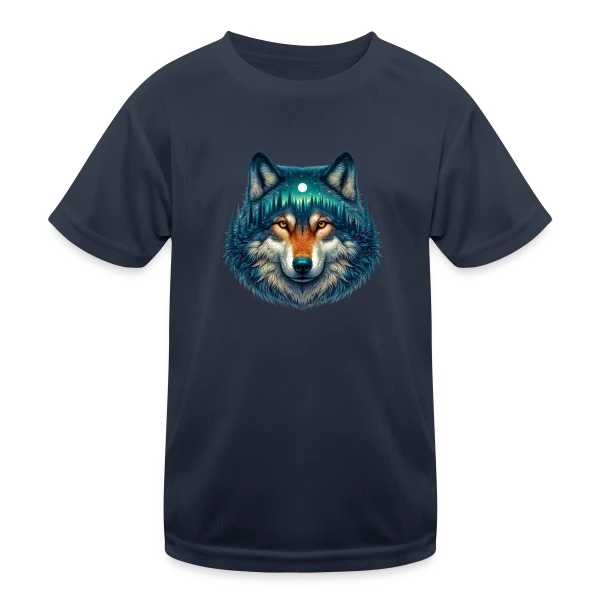 Loup Forêt Étoilée sur T-shirt sport Enfant