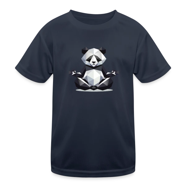 Panda Zen Géométrique : Harmonie Minimaliste sur T-shirt sport Enfant