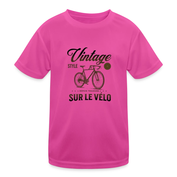 Passion Vélo Vintage Élégance sur T-shirt sport Enfant
